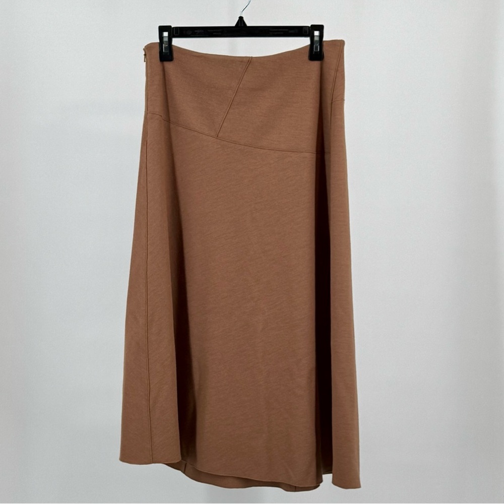 Vince Tan Brown A-Line Midi Skirt